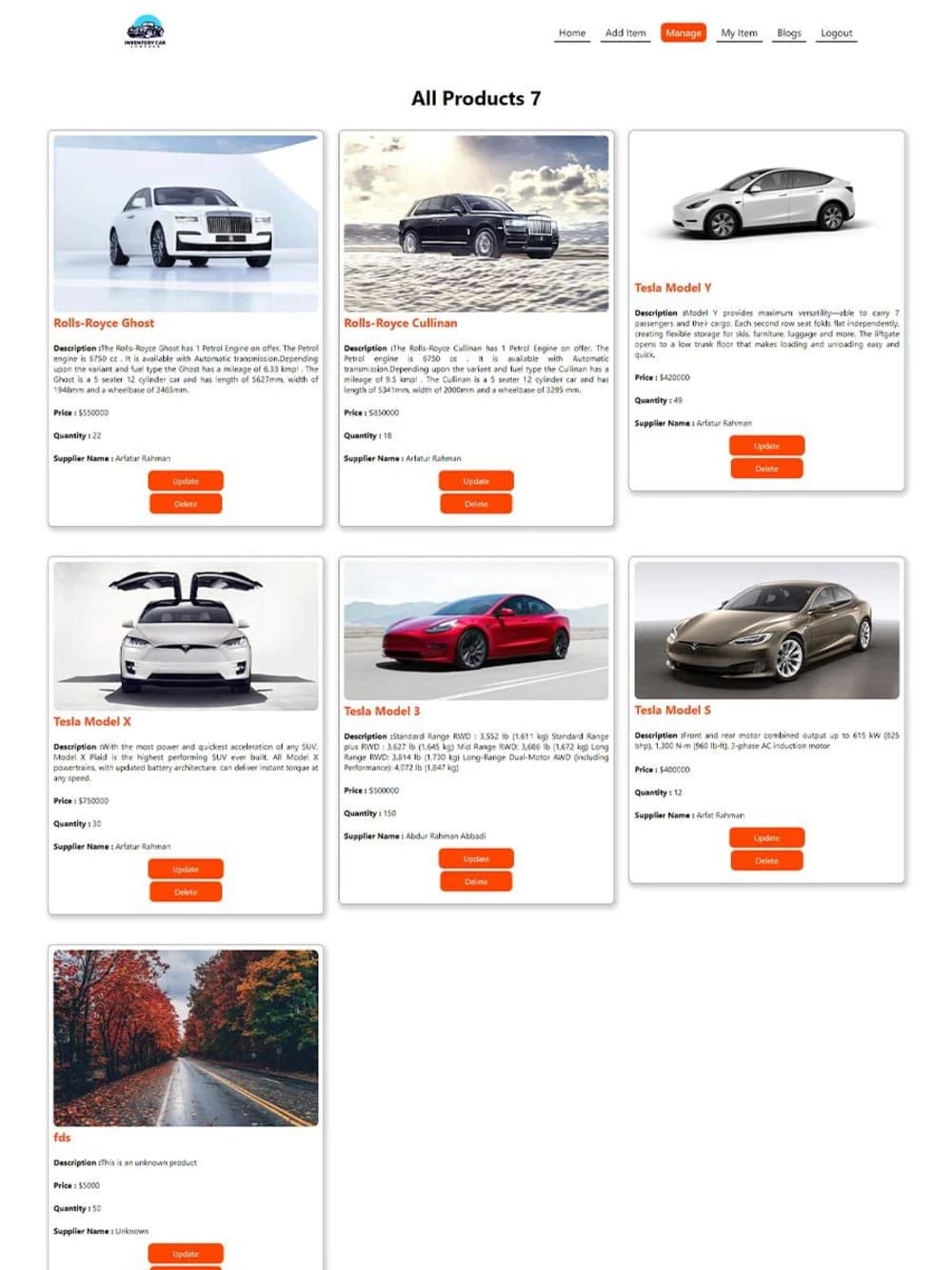 Car Inventory Arfatur Rahman